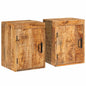 Mesita de Noche 2 pcs Marrón Madera de mango maciza