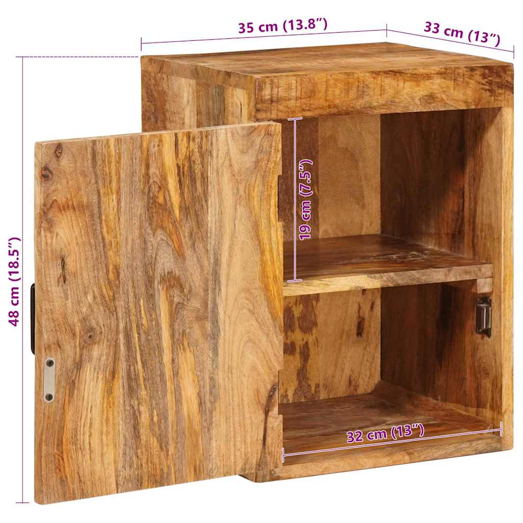 Mesita de Noche 2 pcs Marrón Madera de mango maciza