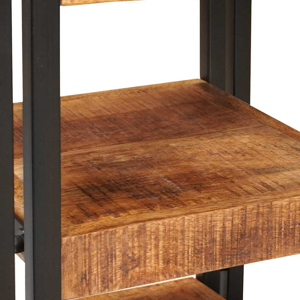 Mesita de Noche 2 pcs Marrón y Negro Madera de mango maciza