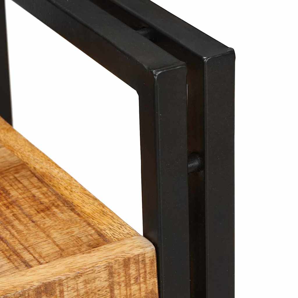Mesita de Noche 2 pcs Marrón y Negro Madera de mango maciza