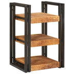 Mesita de Noche 2 pcs Marrón y Negro Madera de mango maciza