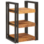 Mesita de Noche 2 pcs Marrón y Negro Madera de mango maciza