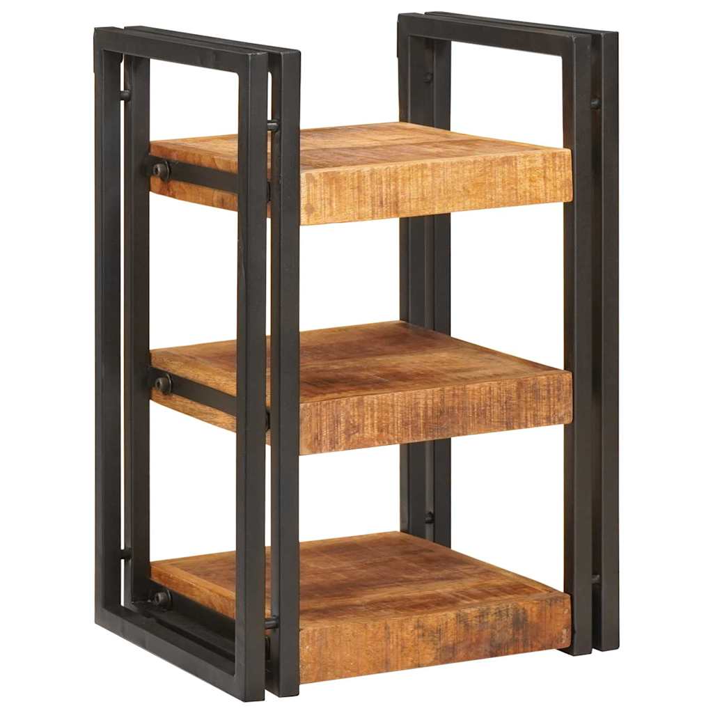 Mesita de Noche 2 pcs Marrón y Negro Madera de mango maciza