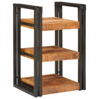 Mesita de Noche 2 pcs Marrón y Negro Madera de mango maciza
