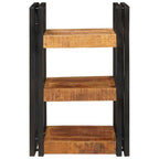 Mesita de Noche 2 pcs Marrón y Negro Madera de mango maciza