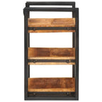 Mesita de Noche 2 pcs Marrón y Negro Madera de mango maciza