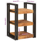 Mesita de Noche 2 pcs Marrón y Negro Madera de mango maciza