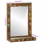 Espejo de baño Marrón 50 x 22 x 70 cm Madera sólida recuperada