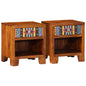 Mesita de noche 2 uds 35x35x45 cm madera maciza de acacia