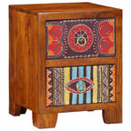 Mesita de noche 2 uds 35x35x45 cm madera maciza de acacia