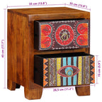 Mesita de noche 2 uds 35x35x45 cm madera maciza de acacia