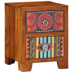 Mesita de noche 2 uds 35x35x45 cm madera maciza de acacia