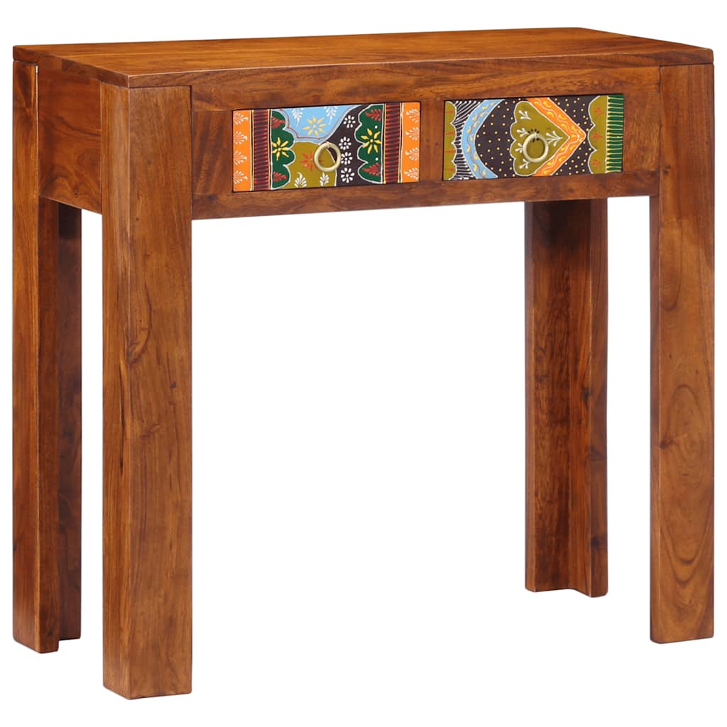 Mesa consola madera maciza de acacia 80x35x75 cm