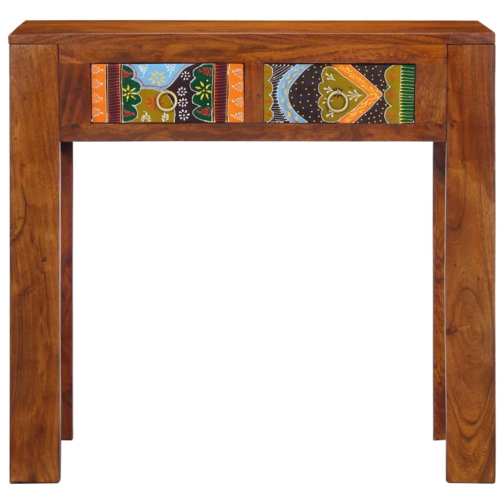 Mesa consola madera maciza de acacia 80x35x75 cm