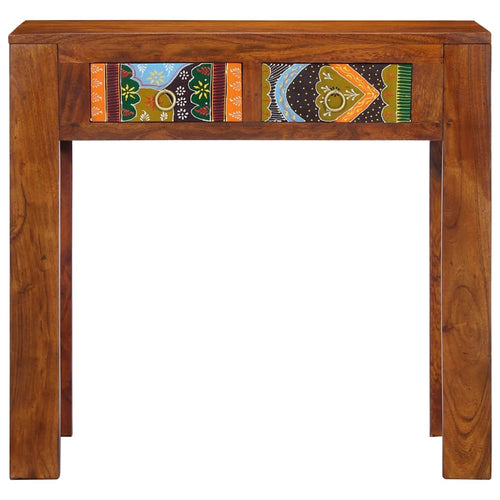 Mesa consola madera maciza de acacia 80x35x75 cm