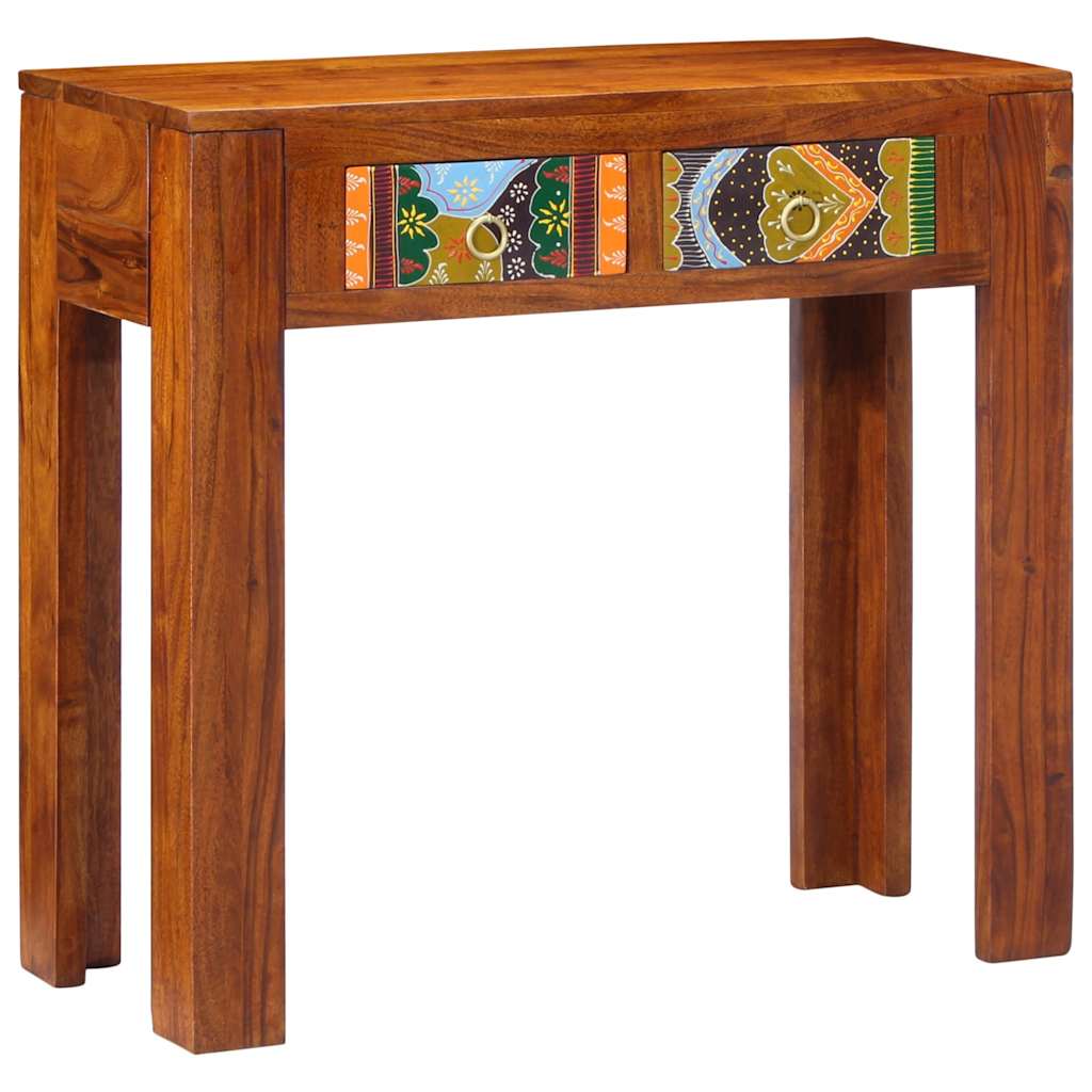 Mesa consola madera maciza de acacia 80x35x75 cm
