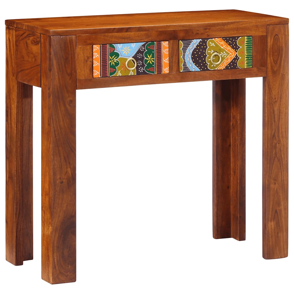 Mesa consola madera maciza de acacia 80x35x75 cm