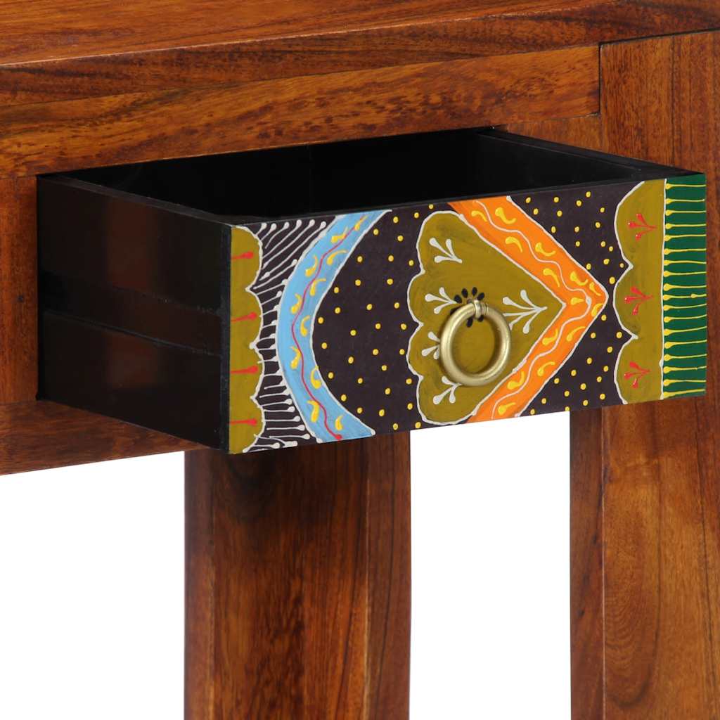 Mesa consola madera maciza de acacia 80x35x75 cm
