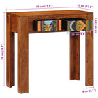 Mesa consola madera maciza de acacia 80x35x75 cm