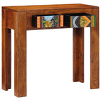 Mesa consola madera maciza de acacia 80x35x75 cm