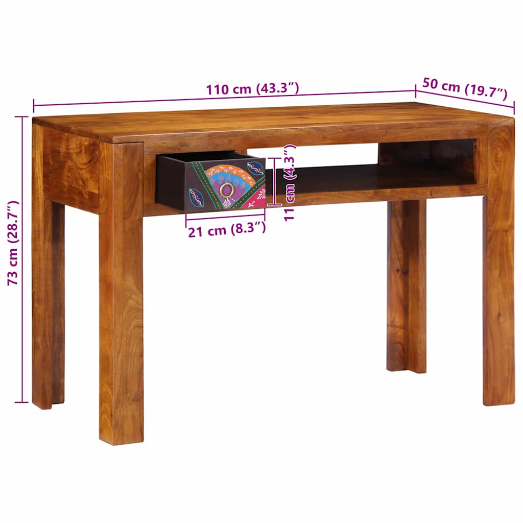 Escritorio con cajón con almacenamiento Marrón 110 x 50 x 73 cm