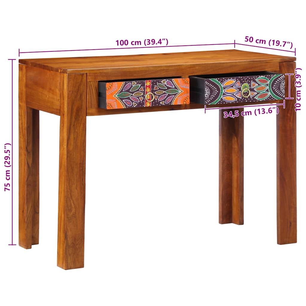 Escritorio con cajón con almacenamiento Marrón 100 x 50 x 75 cm