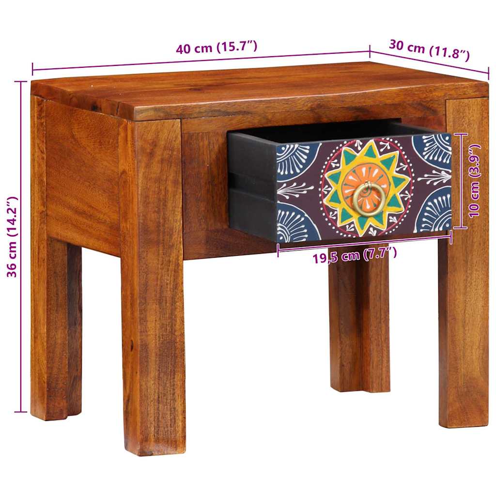 Mesa lateral con cajón Marrón 40 x 30 x 36 cm