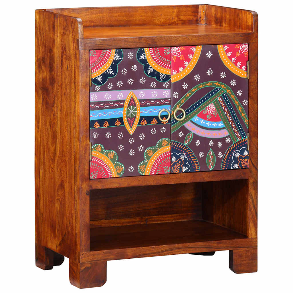 Armario Zapatero Marrón 55 x 35 x 75 cm Madera de Acacia Sólida