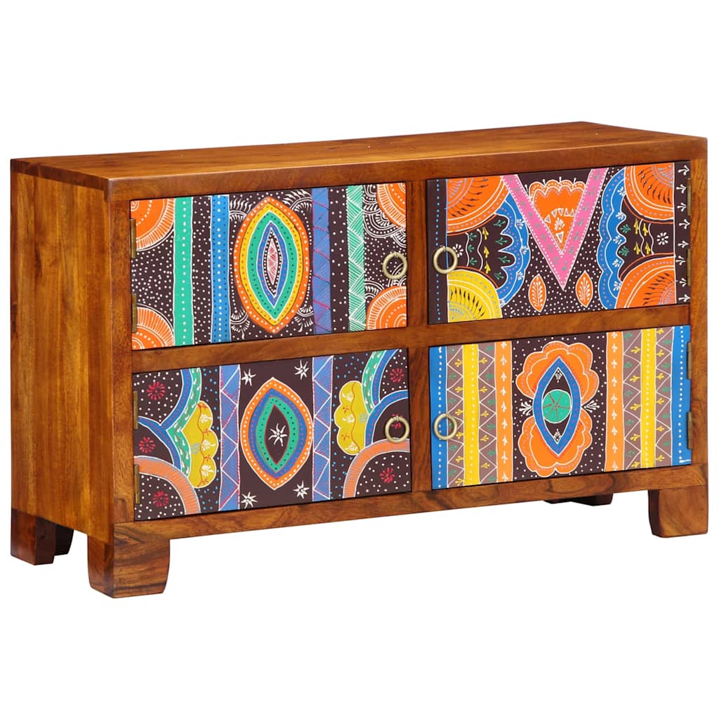 Armario Zapatero Marrón 90 x 35 x 55 cm Madera de Acacia Sólida