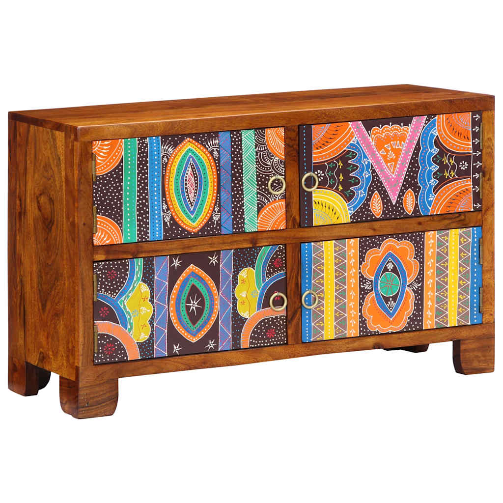 Armario Zapatero Marrón 90 x 35 x 55 cm Madera de Acacia Sólida