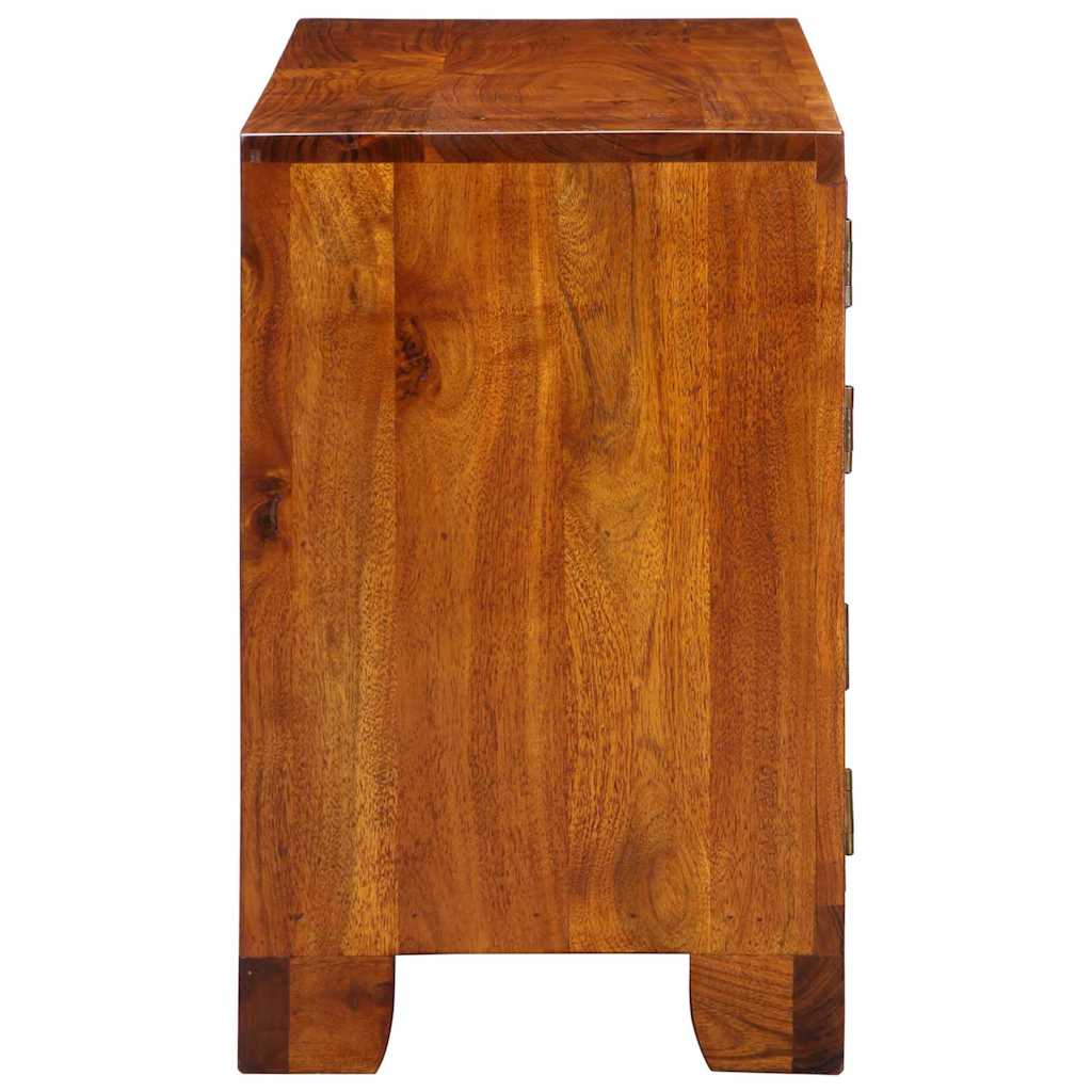 Armario Zapatero Marrón 90 x 35 x 55 cm Madera de Acacia Sólida