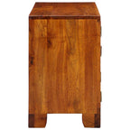 Armario Zapatero Marrón 90 x 35 x 55 cm Madera de Acacia Sólida