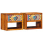 Armario de Noche con cajón 2 pcs Madera vieja 35 x 35 x 20 cm