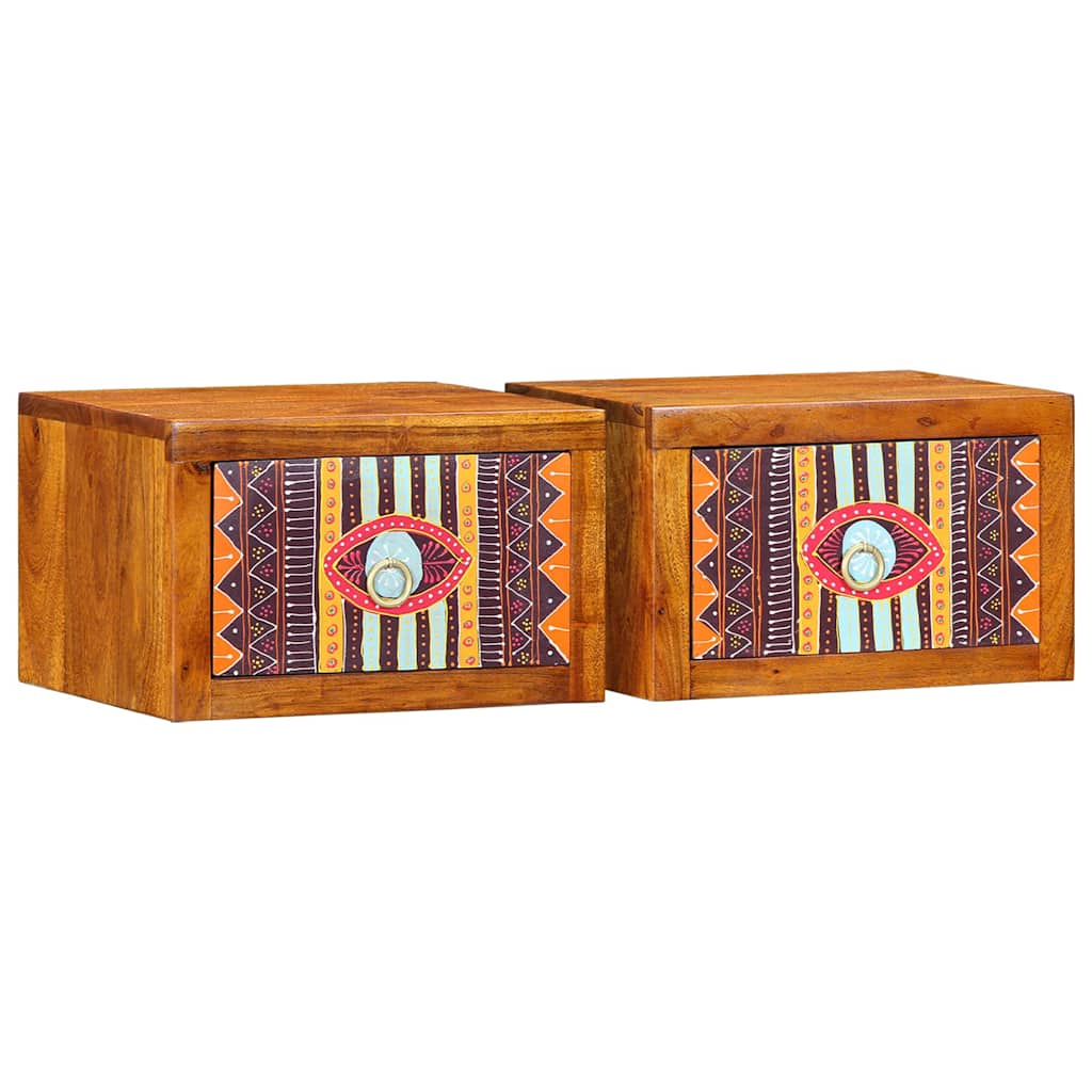 Armario de Noche con cajón 2 pcs Madera vieja 35 x 35 x 20 cm
