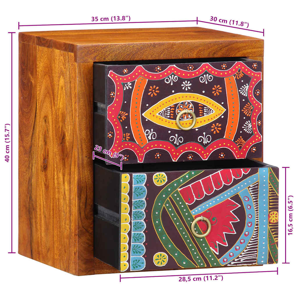 Armario de Noche con cajón 2 pcs Marrón 35 x 30 x 40 cm