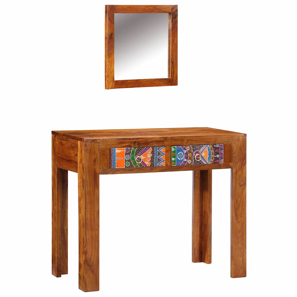 Mesa Tocador Marrón 90 x 45 x 75 cm Madera de Acacia Sólida