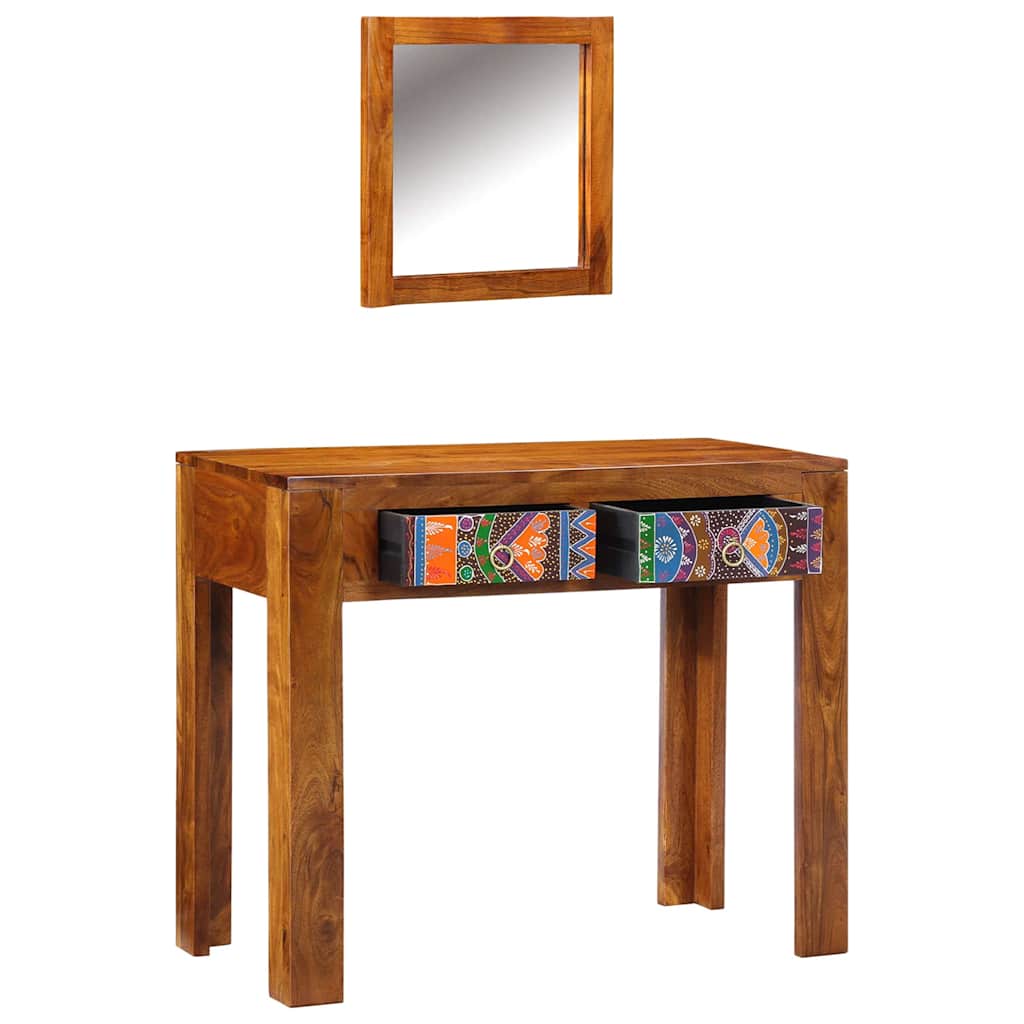 Mesa Tocador Marrón 90 x 45 x 75 cm Madera de Acacia Sólida