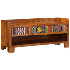 Banco para zapatos con cajón Marrón miel 100 x 35 x 45 cm