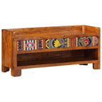 Banco para zapatos con cajón Marrón miel 100 x 35 x 45 cm