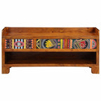 Banco para zapatos con cajón Marrón miel 100 x 35 x 45 cm