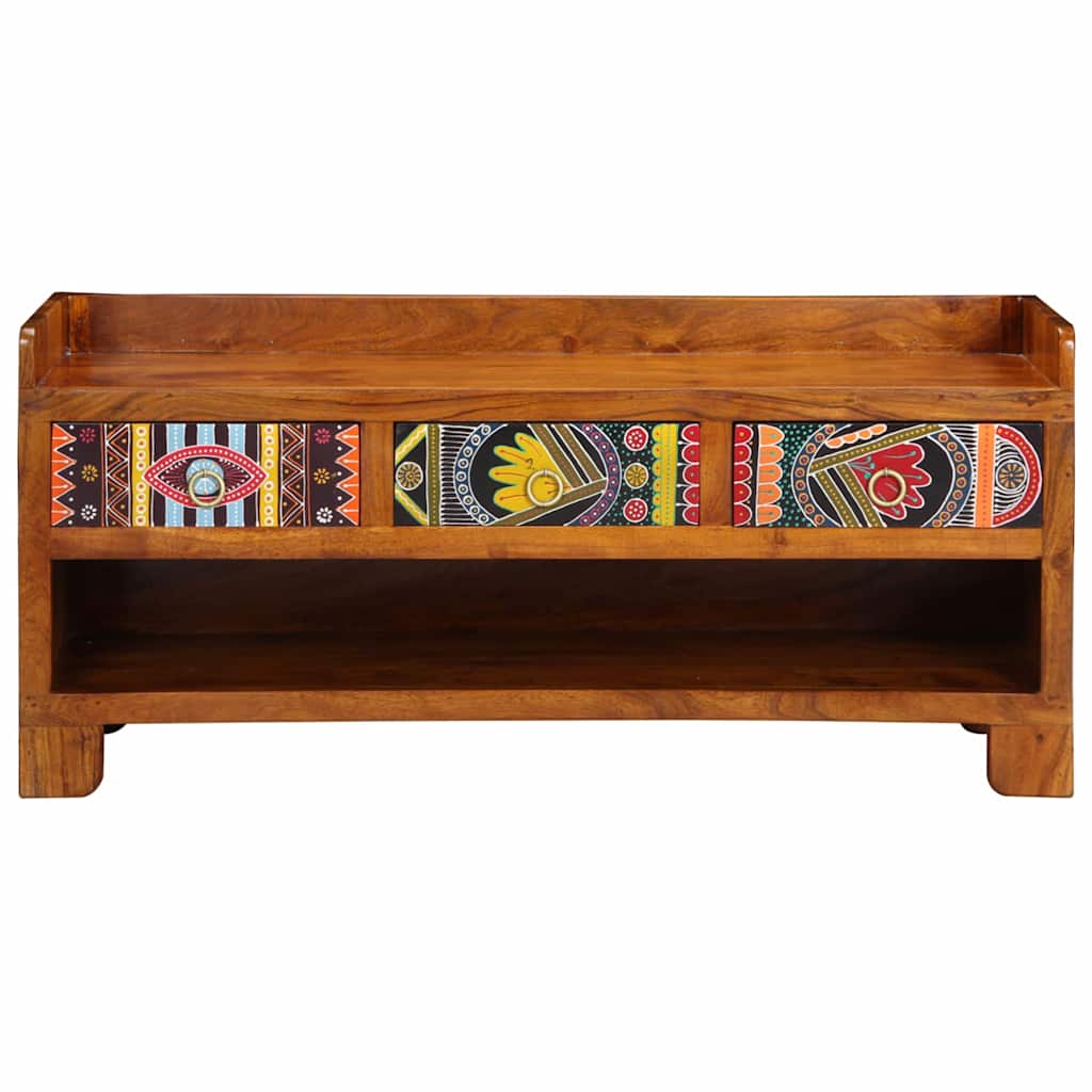 Banco para zapatos con cajón Marrón miel 100 x 35 x 45 cm
