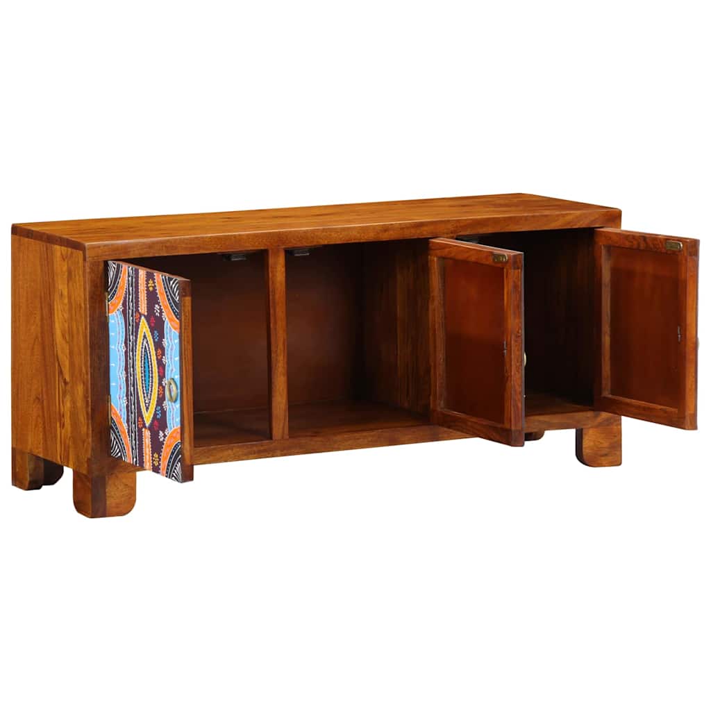 Banco para zapatos con puerta Marrón miel 100 x 35 x 45 cm