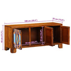 Banco para zapatos con puerta Marrón miel 100 x 35 x 45 cm