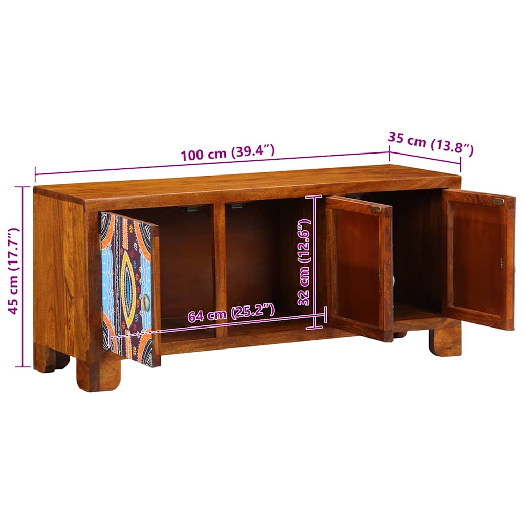 Banco para zapatos con puerta Marrón miel 100 x 35 x 45 cm