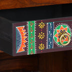 Mesa de Fin Floral con cajón Marrón 40 x 35 x 75 cm