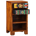 Mesa de Fin Floral con cajón Marrón 40 x 35 x 75 cm
