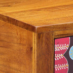 Mesa de Fin Floral con cajón Marrón 35 x 35 x 75 cm