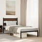 Estructura cama con cabecero sin colchón marrón roble 100x190cm