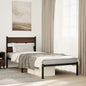 Estructura cama con cabecero sin colchón marrón roble 100x190cm