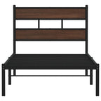 Estructura cama con cabecero sin colchón marrón roble 100x190cm